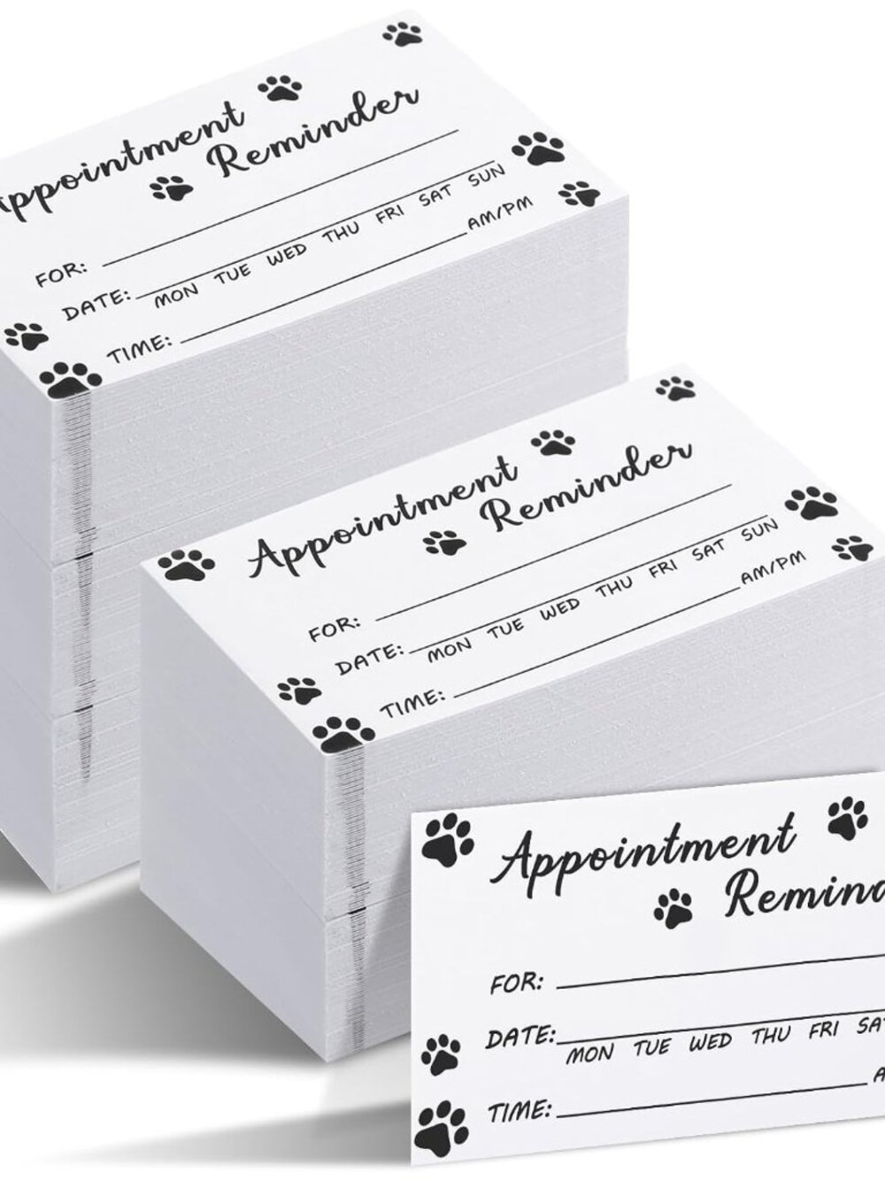 1000 Pcs Appointment Reminder Cards Bulk Salon Client White